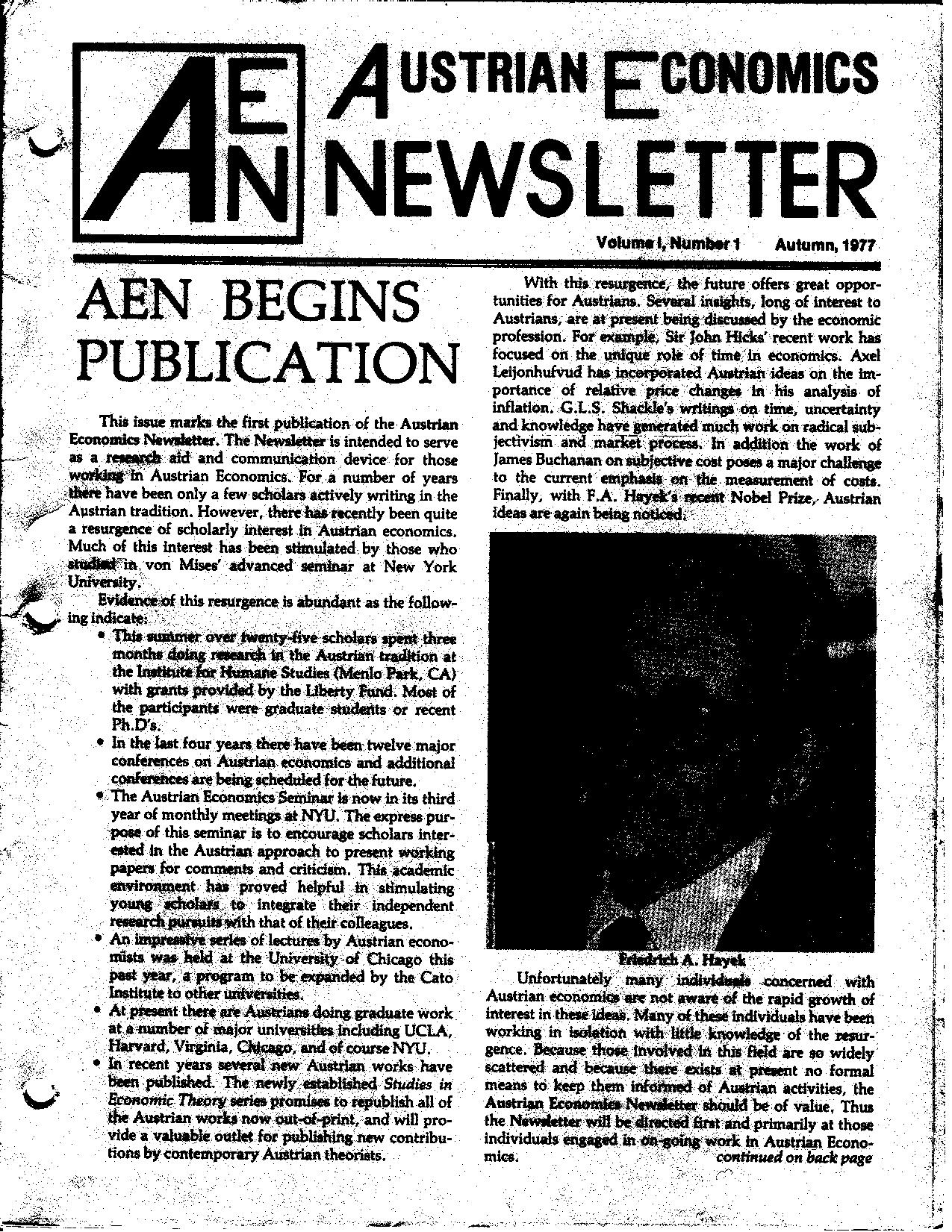 The Austrian Economics Newsletter 2