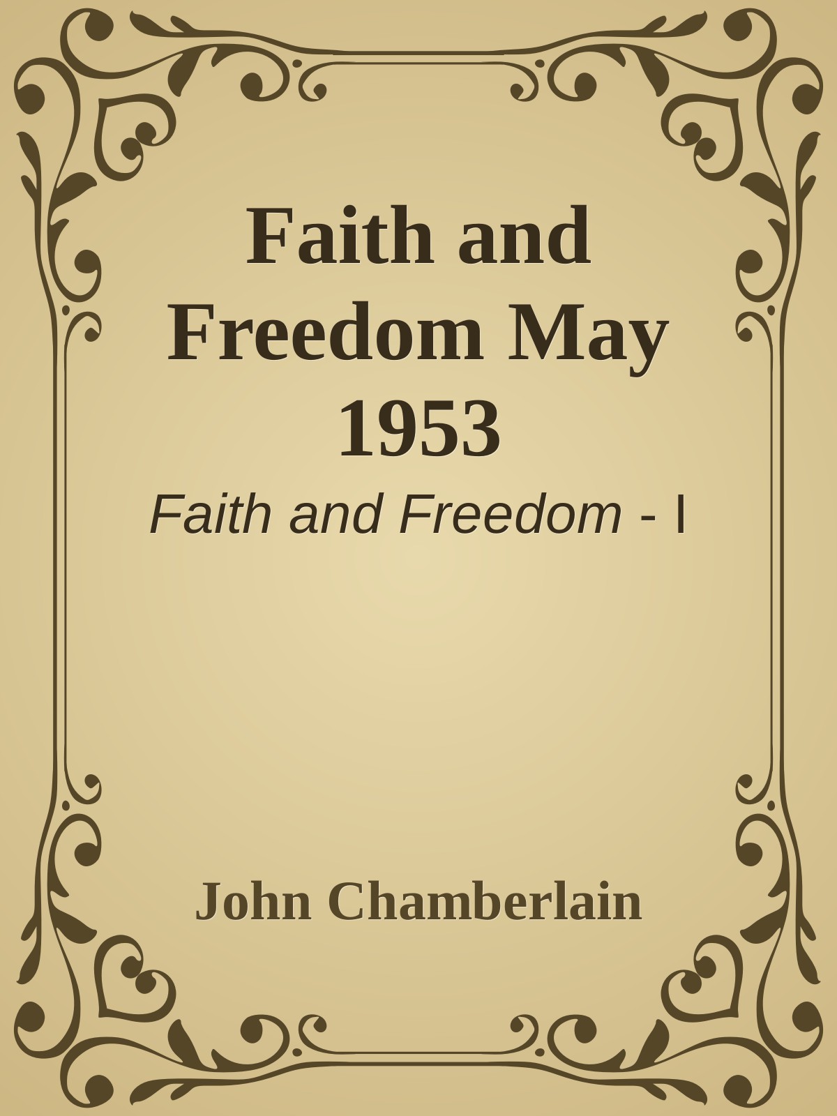 Faith and Freedom May 1953