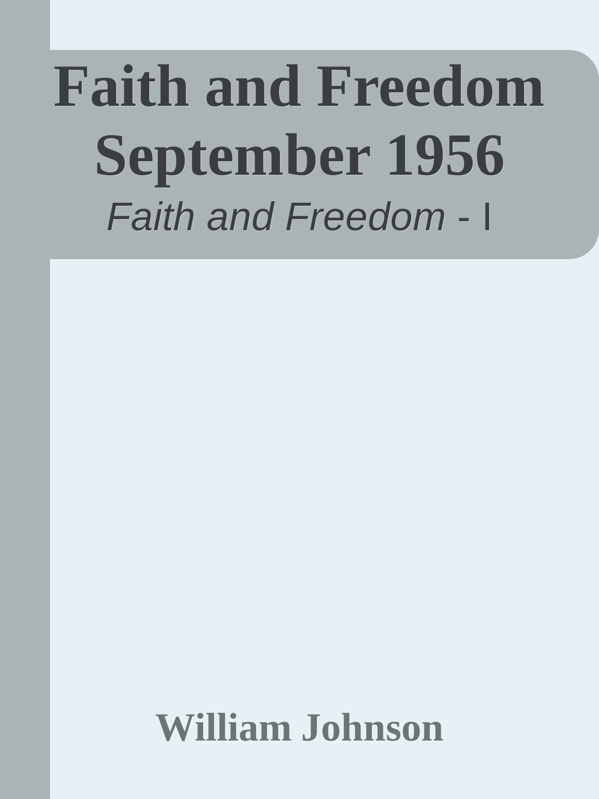 Faith and Freedom September 1956