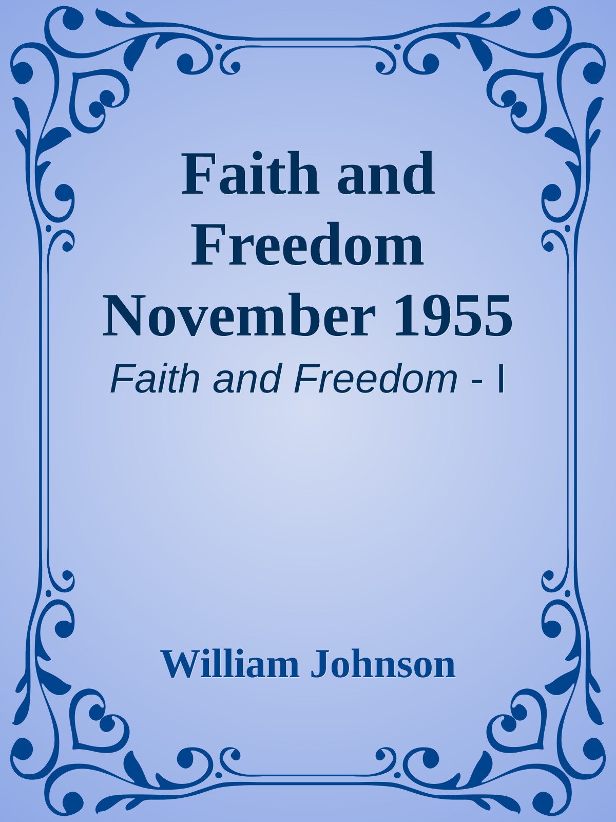 Faith and Freedom November 1955