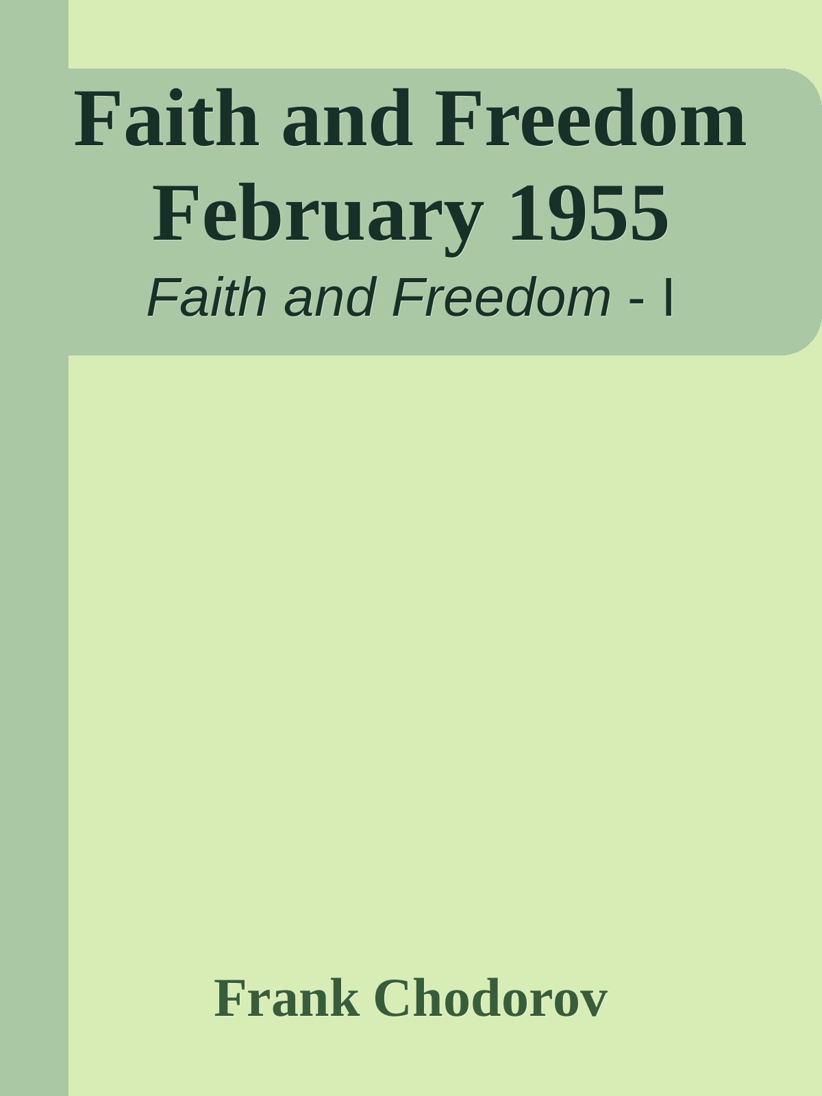 Faith and Freedom February 1955