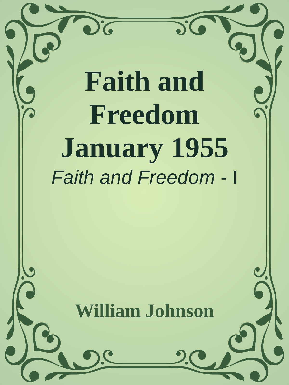 Faith and Freedom January 1955