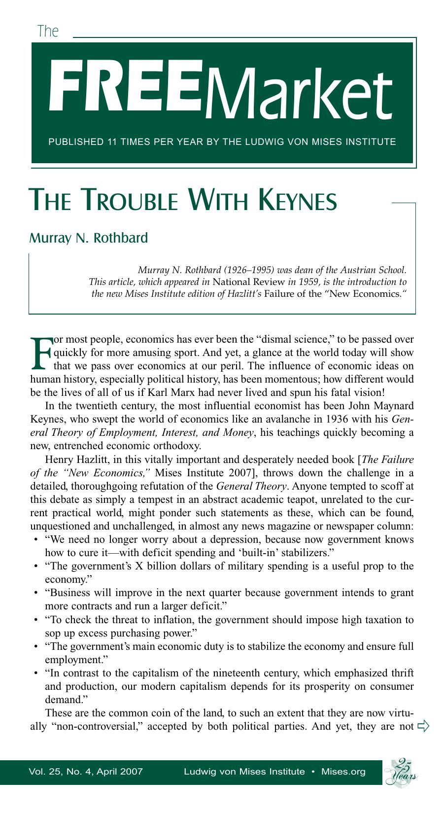 The Free Market, April 2007