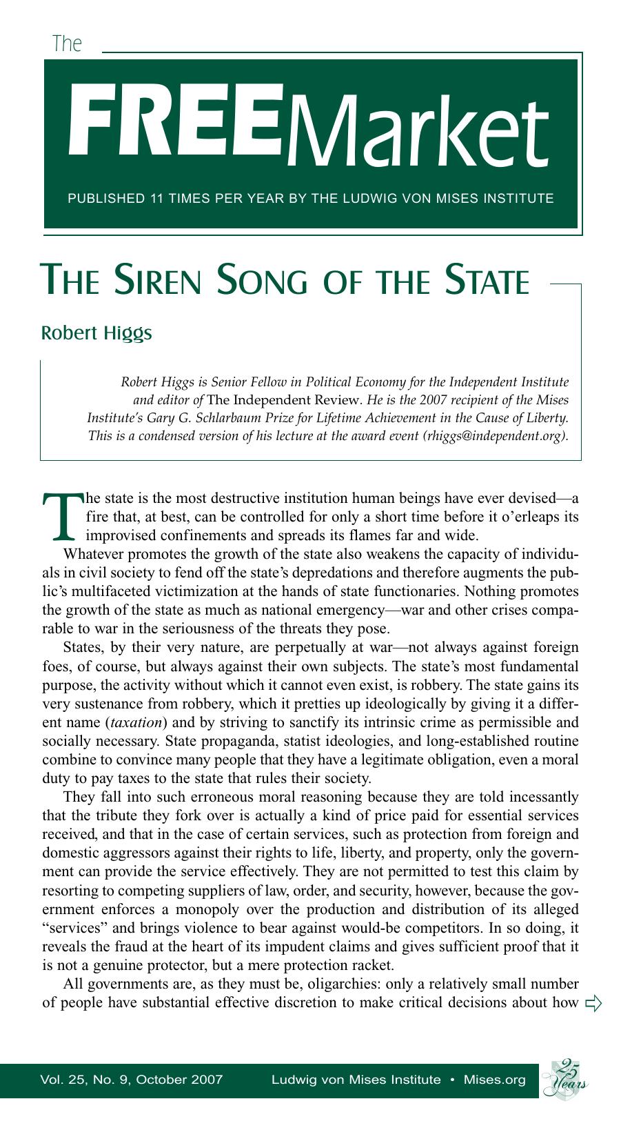 the Free Market, October 2007