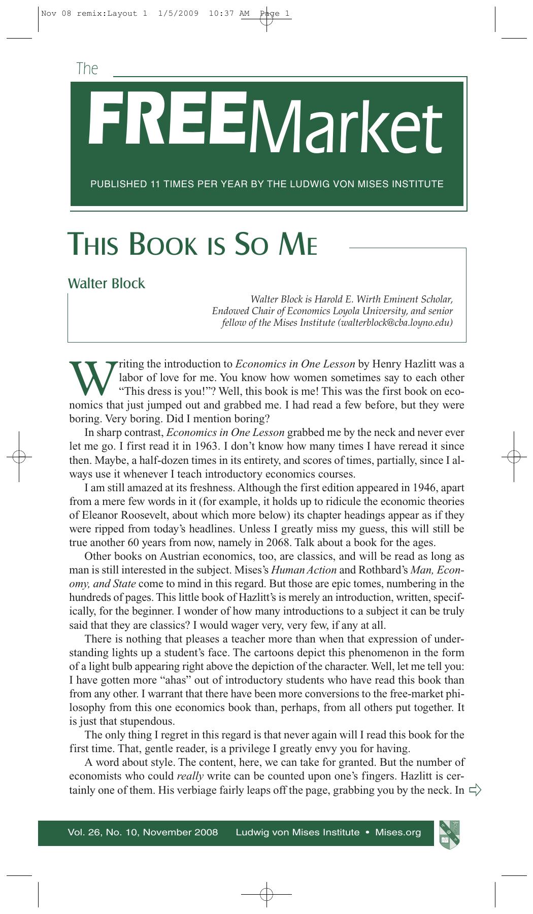 The Free Market - November 2008
