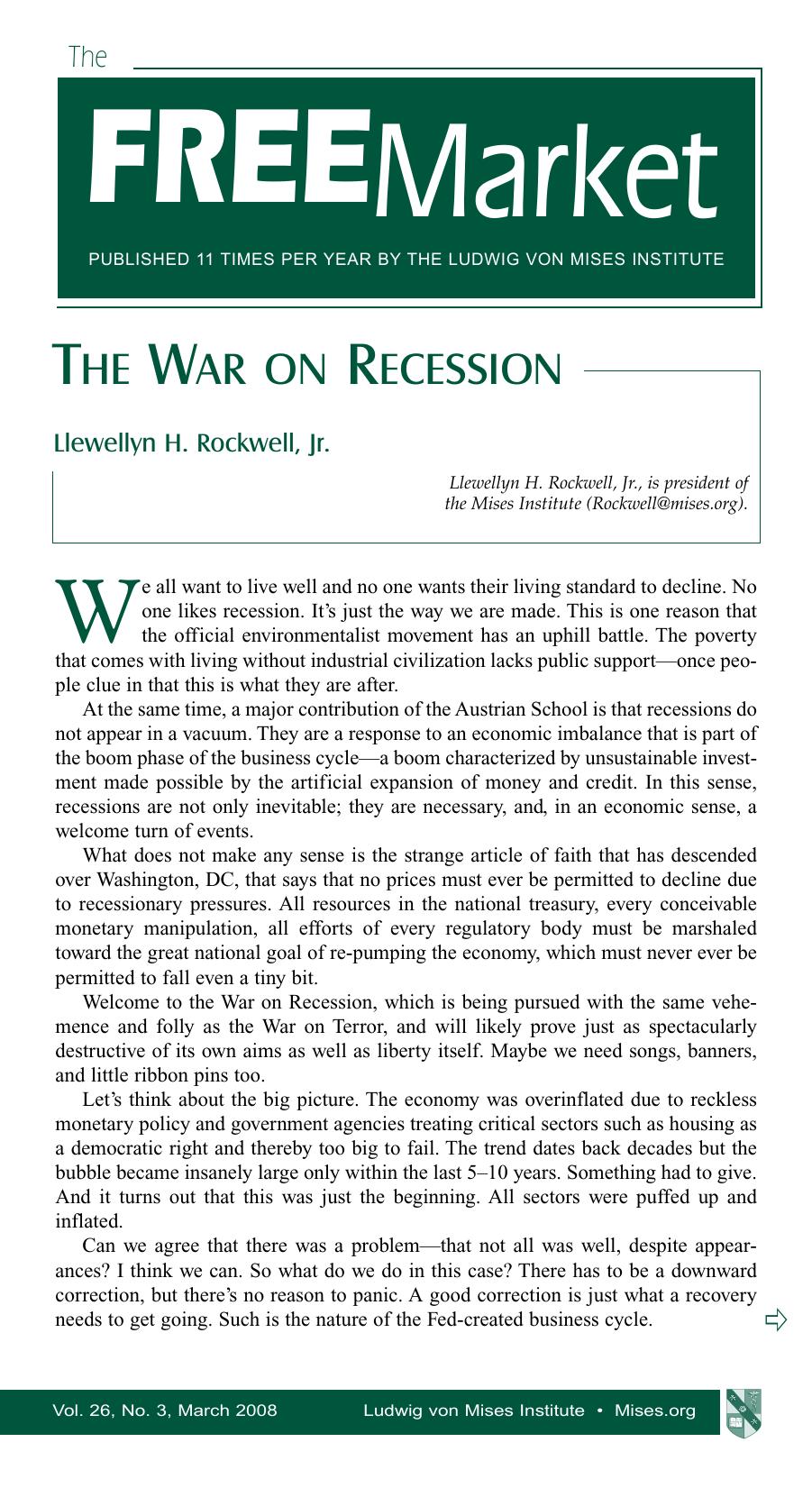 The Free Market, March 2008