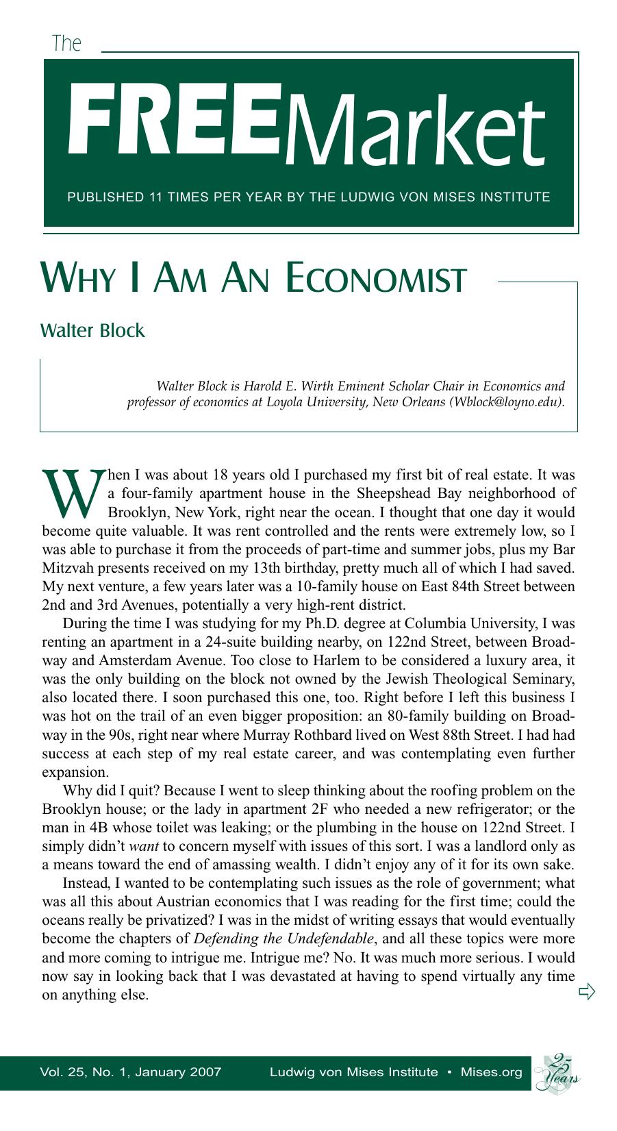 The Free MArket, January 2007