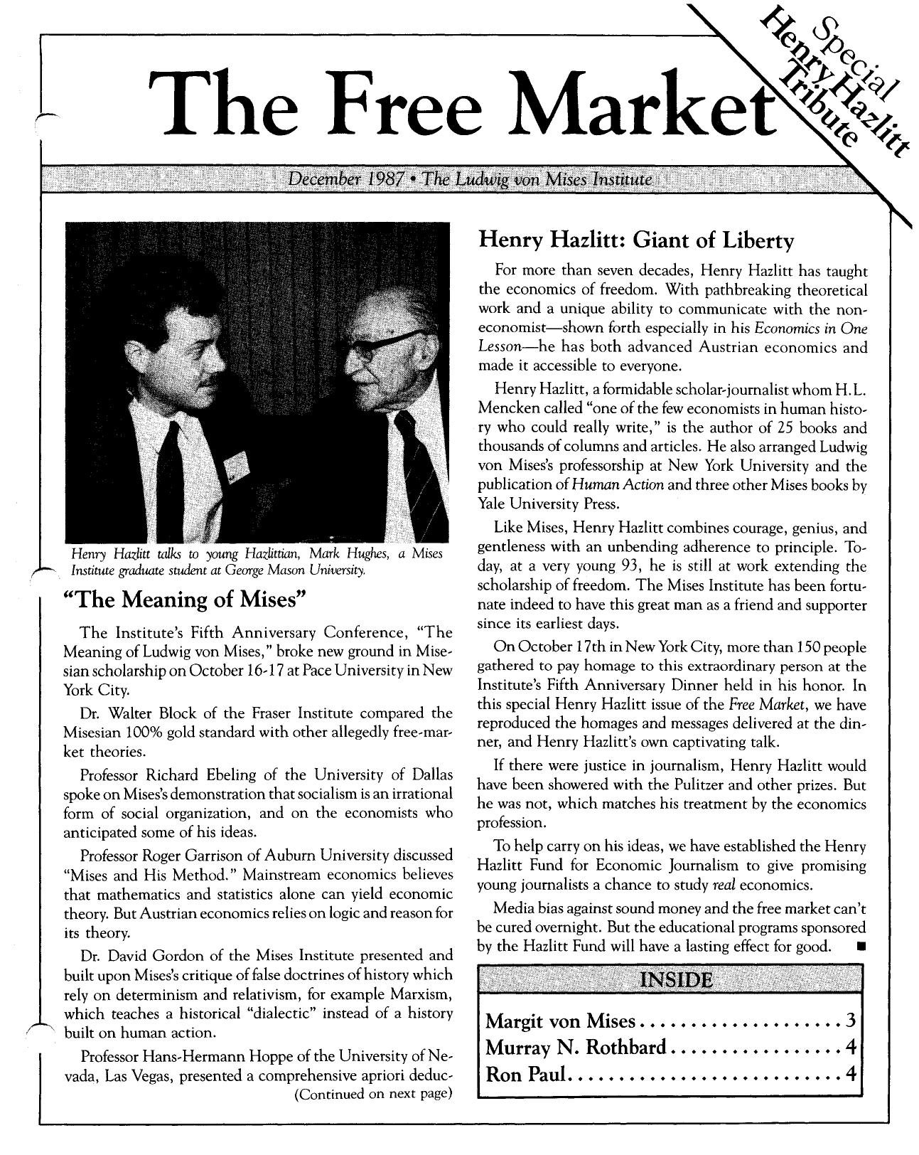 The Free Market - 1987 December
