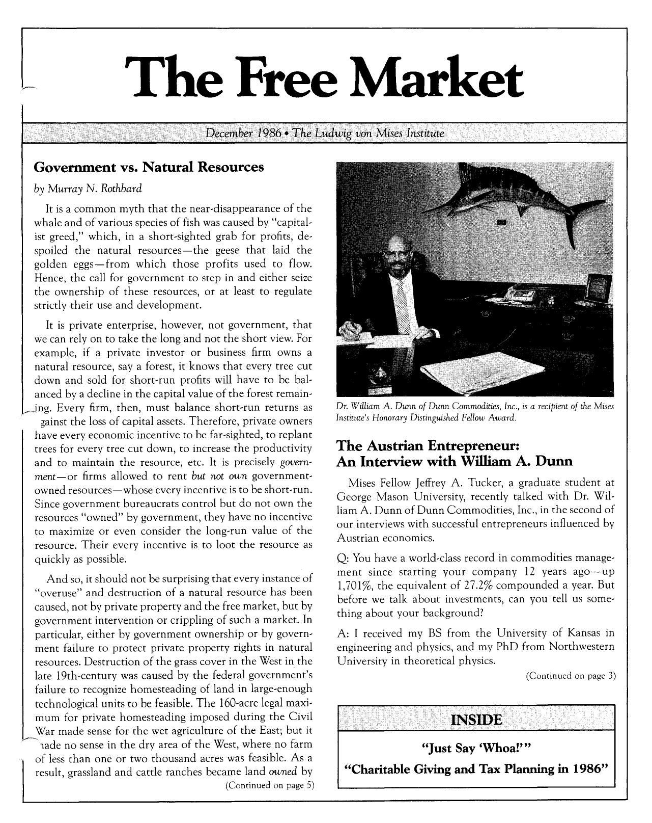 The Free Market - 1986 December