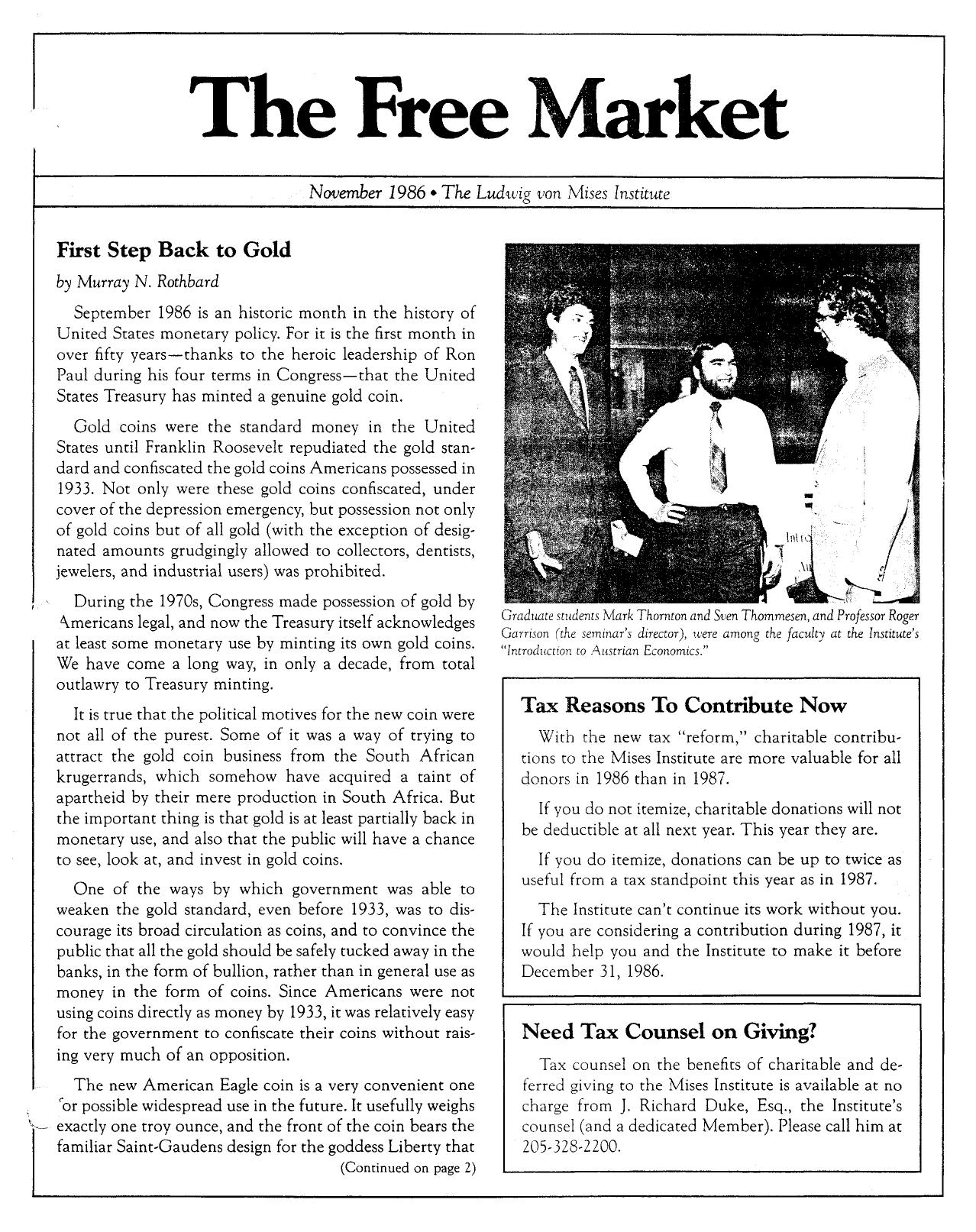 The Free Market - 1986 November