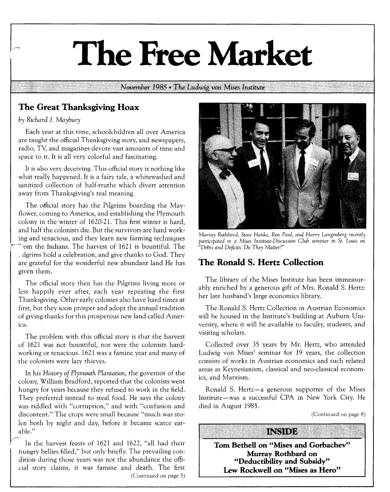The Free Market - 1985 November