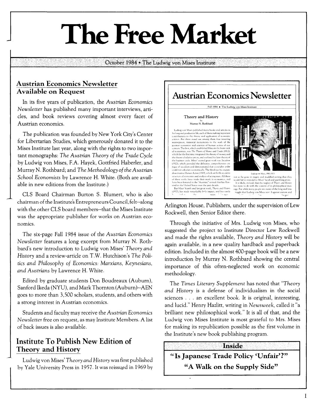 The Free Market - 1984 October