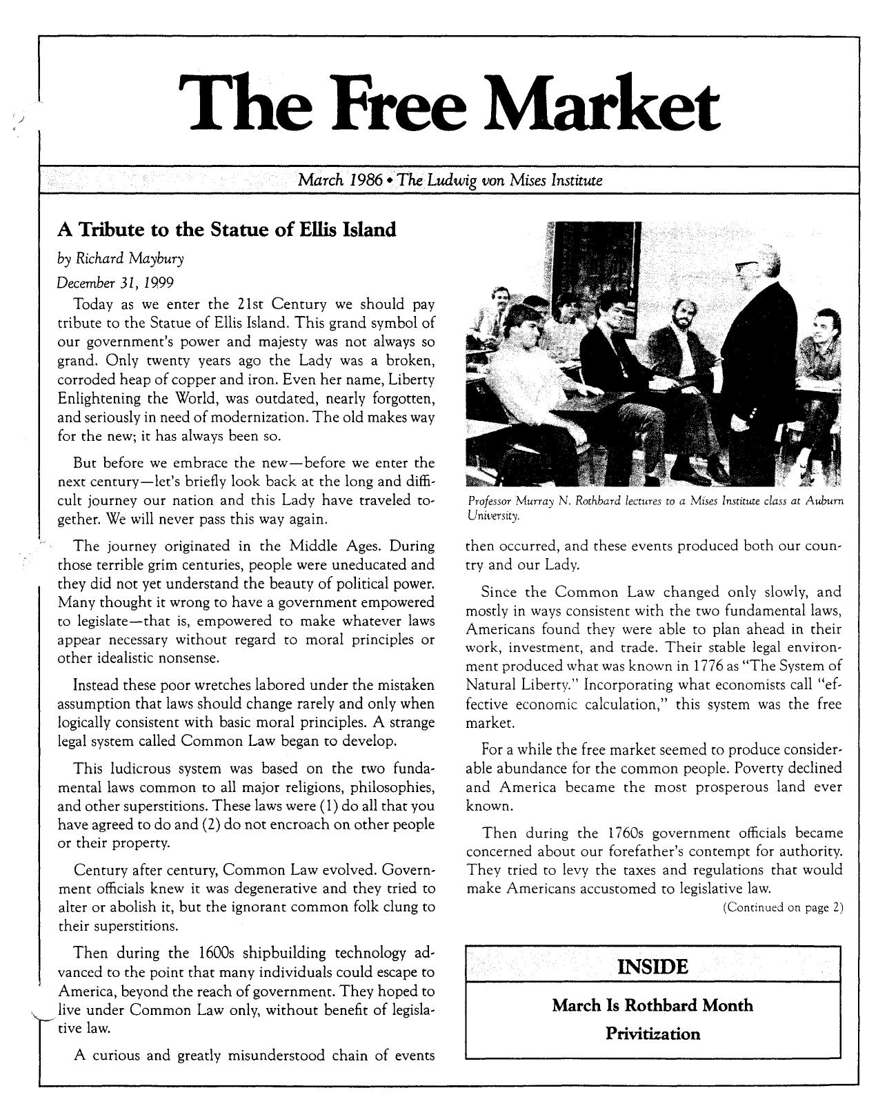 The Free Market - 1986 March