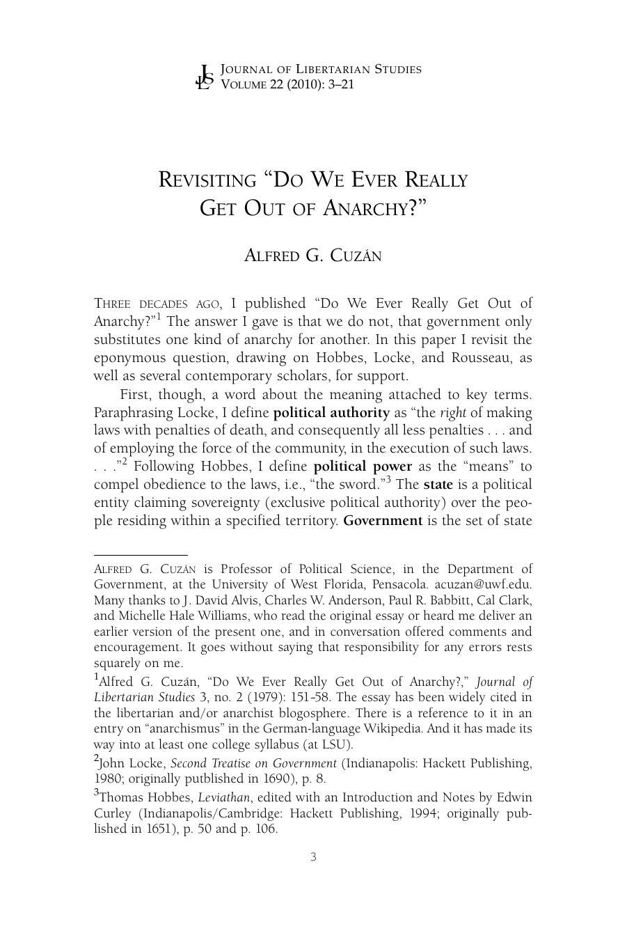 Revisiting "Do We Ever Really Get Out of Anarchy?"