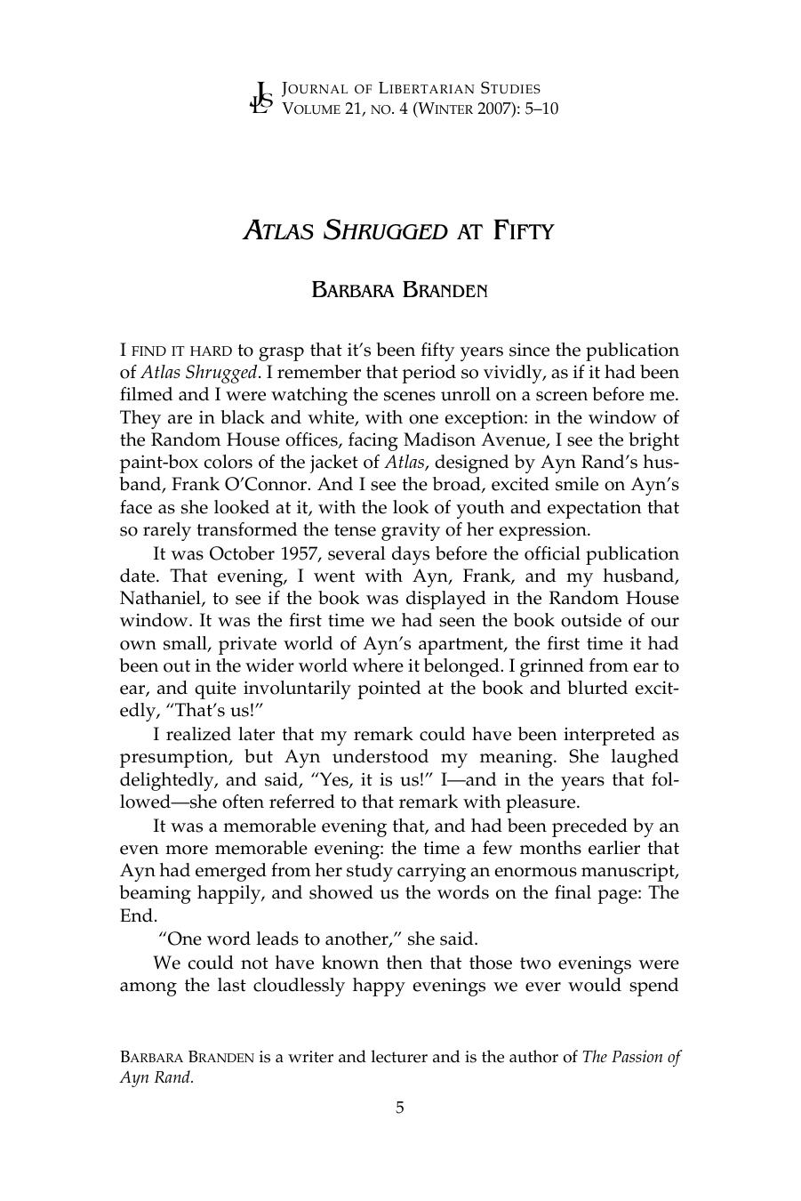 Atlas Shrugged at Fifty