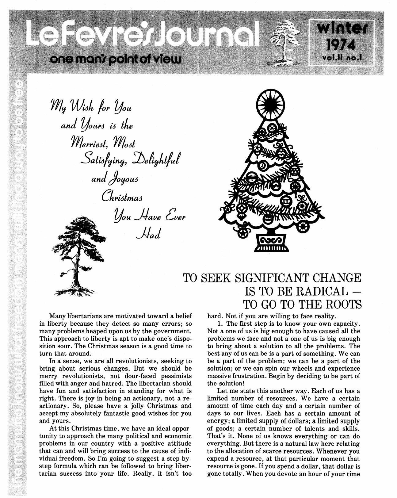 Lefevre's Journal Winter 1974
