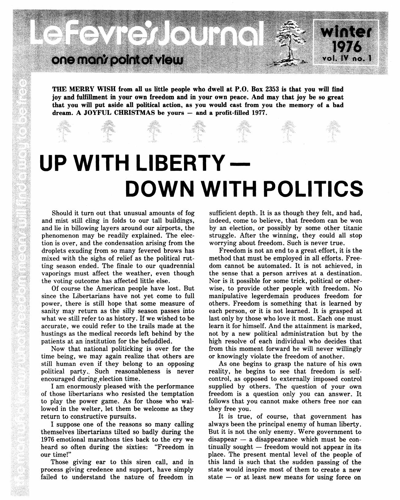 Lefevre's Journal Winter 1976