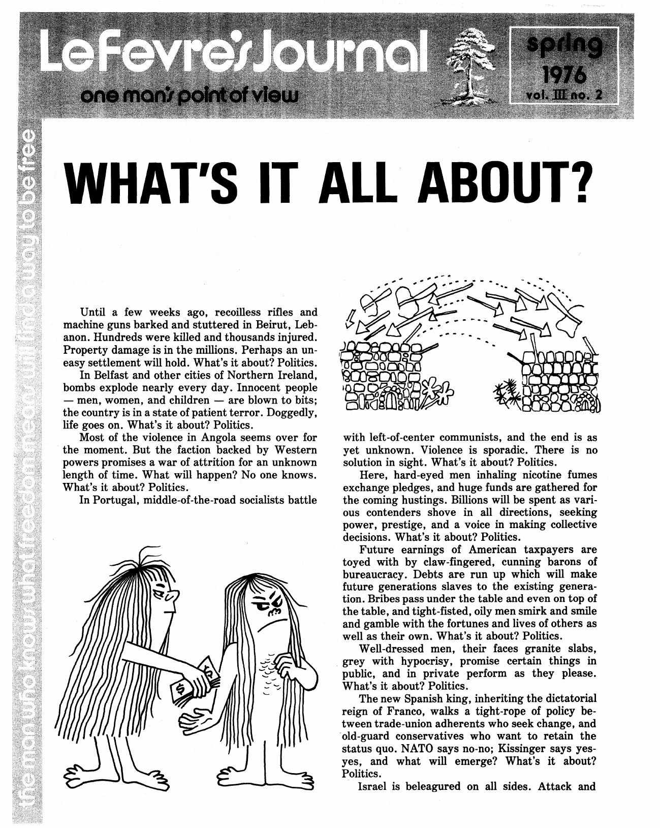 Lefevre's Journal Spring 1976