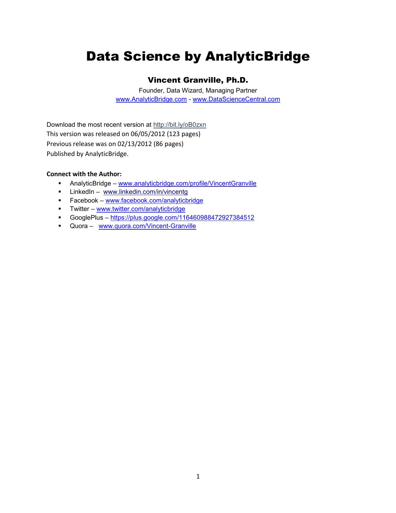 Data Science by Analytic Bridge