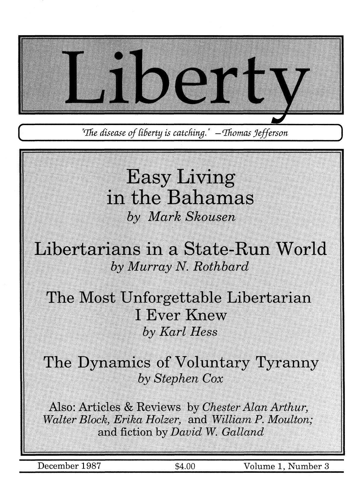 Liberty Magazine December 1987