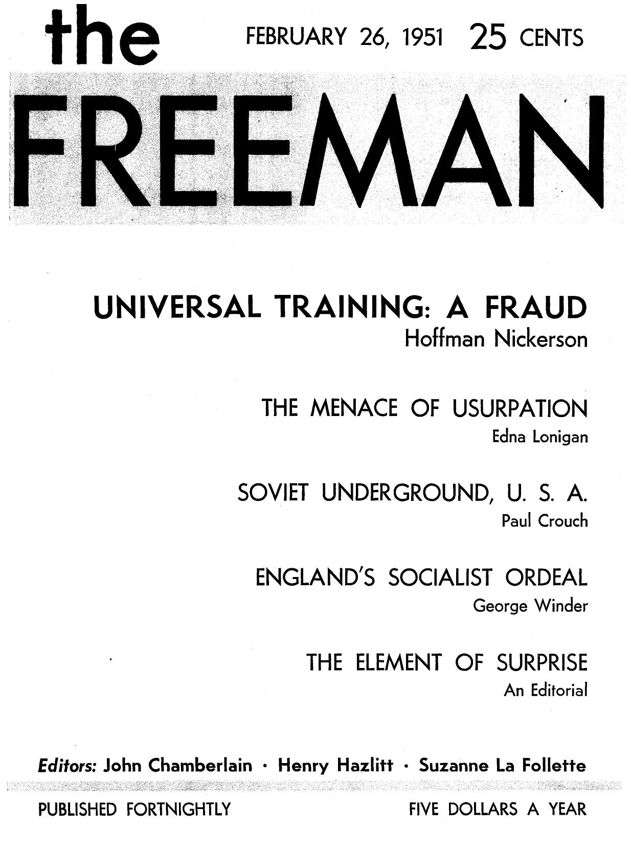 The Freeman February 1951