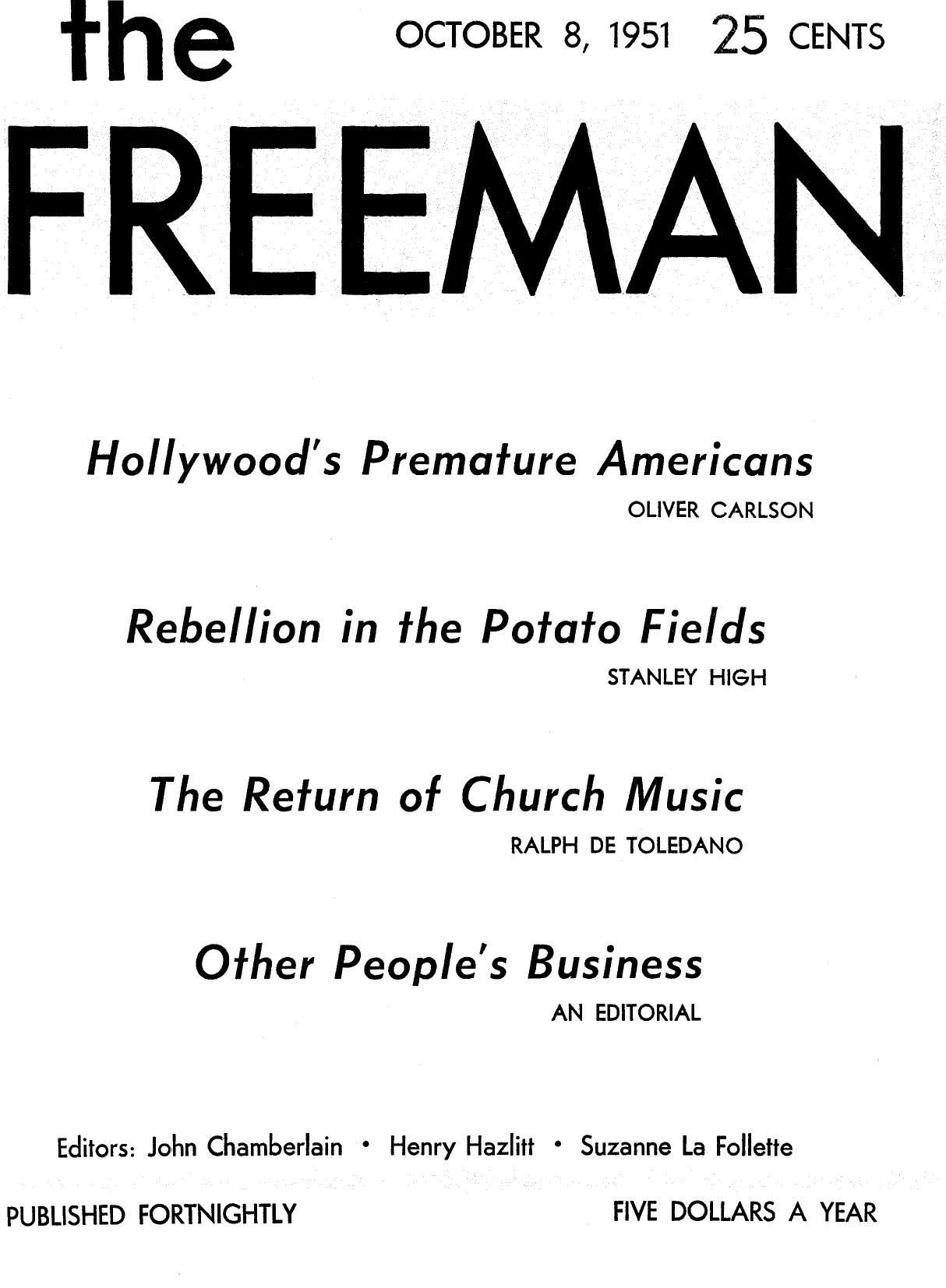 The Freeman October 1951