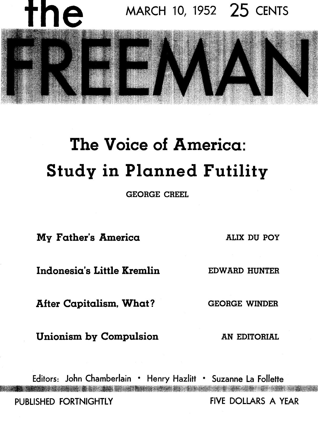 The Freeman March 1952