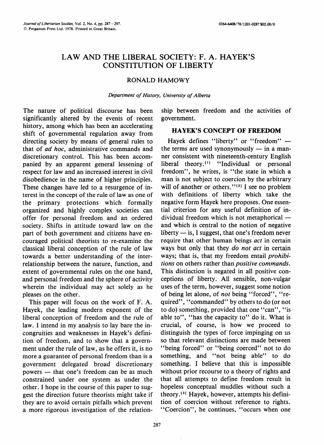 LIBERTARIAN STUDIES VOLUME 2 NUMBER 4