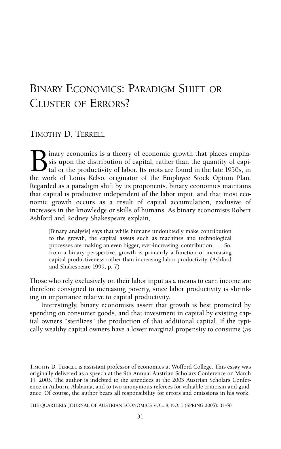 Binary Economics: Paradigm Shift or Cluster of Errors?