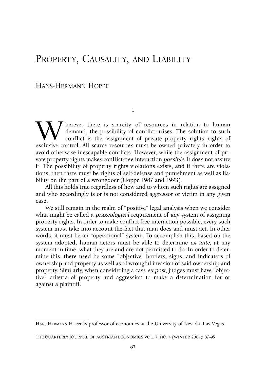 Property, Causality, and Liability