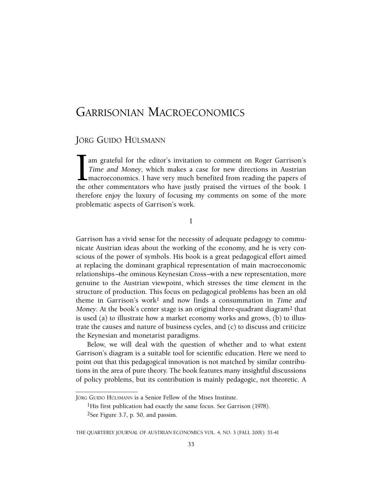 Garrisonian Macroeconomics