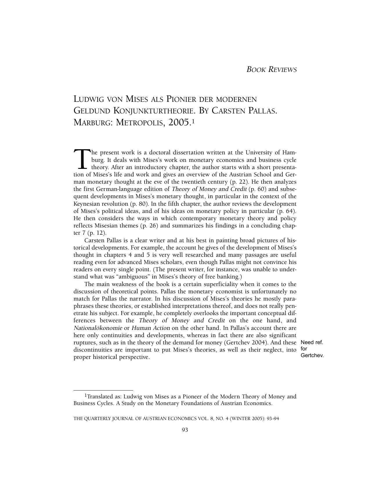 Ludwig Von Mises als Poner Der moderns Geldund Konjunkturtheorie