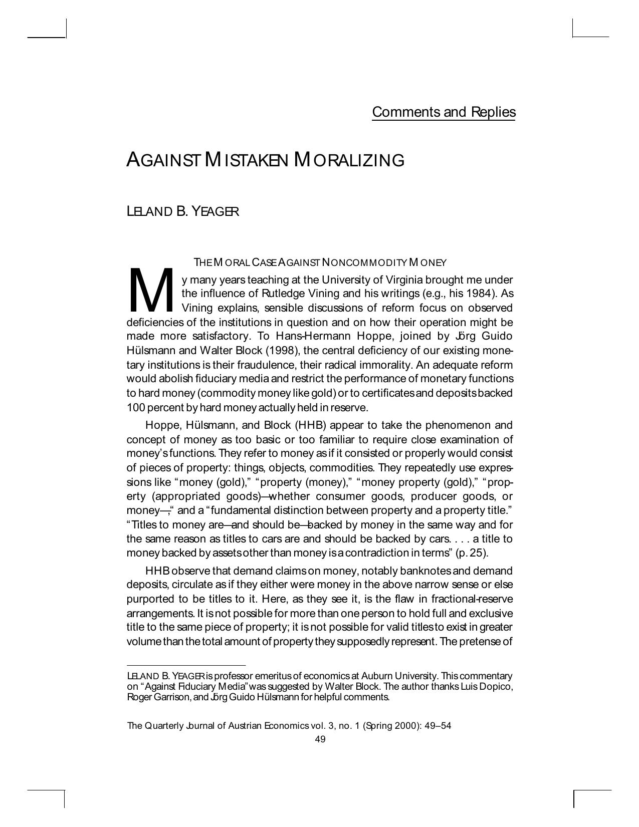 Against Mistaken Moralizing