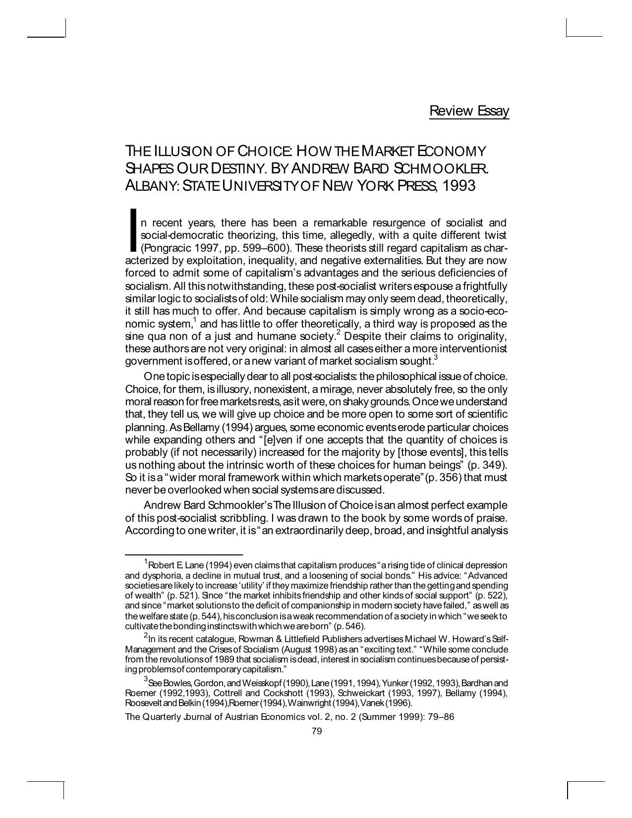 The Illusion of Choice: How the Market Economy Shapes our Destiny