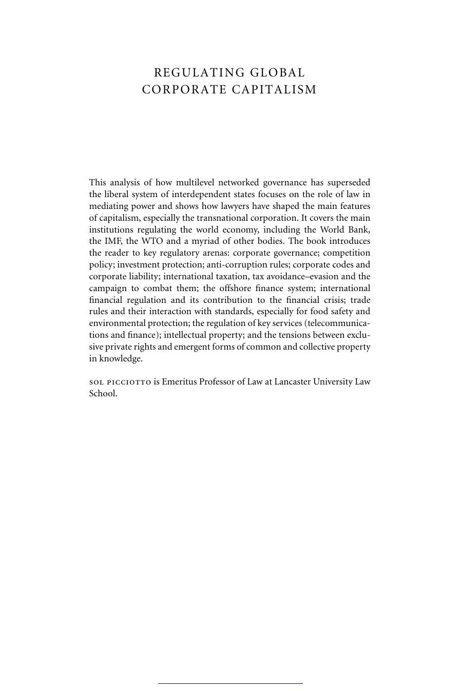 Regulating Global Corporate Capitalism