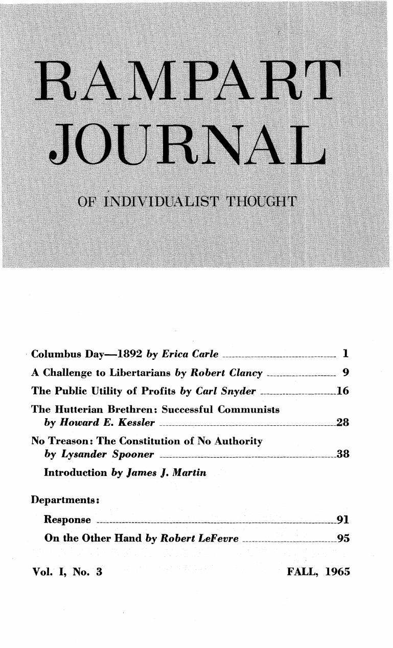 The Rampart Journal - Fall 1965