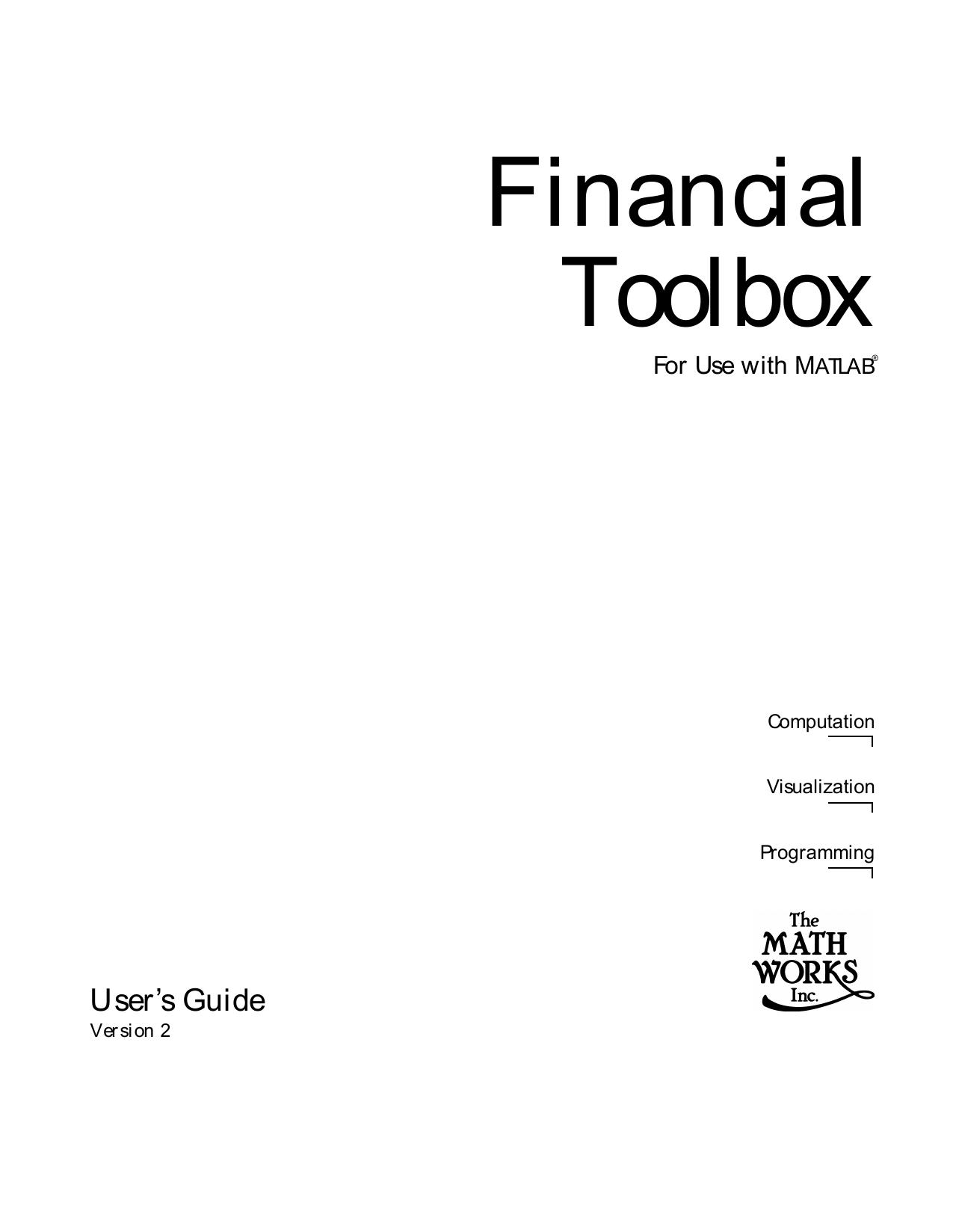 Financial Toolbox User's Guide