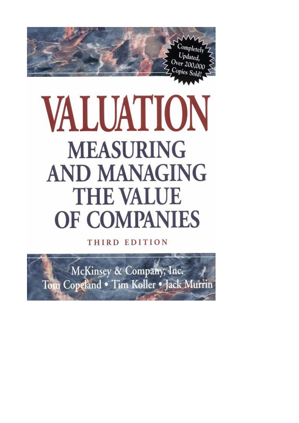 Valuation, Textbook and Workbook: Measuring and Managing the Value of Companies