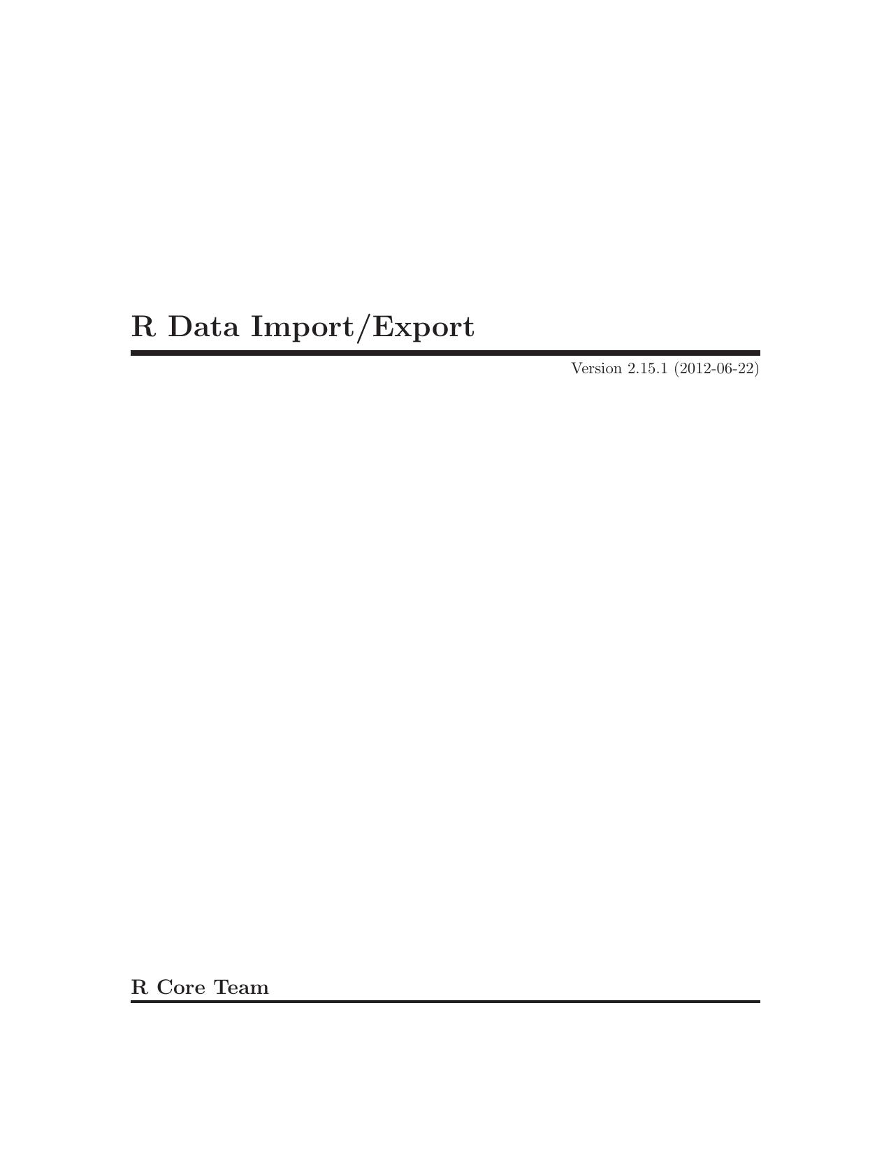 R Data Import & Export