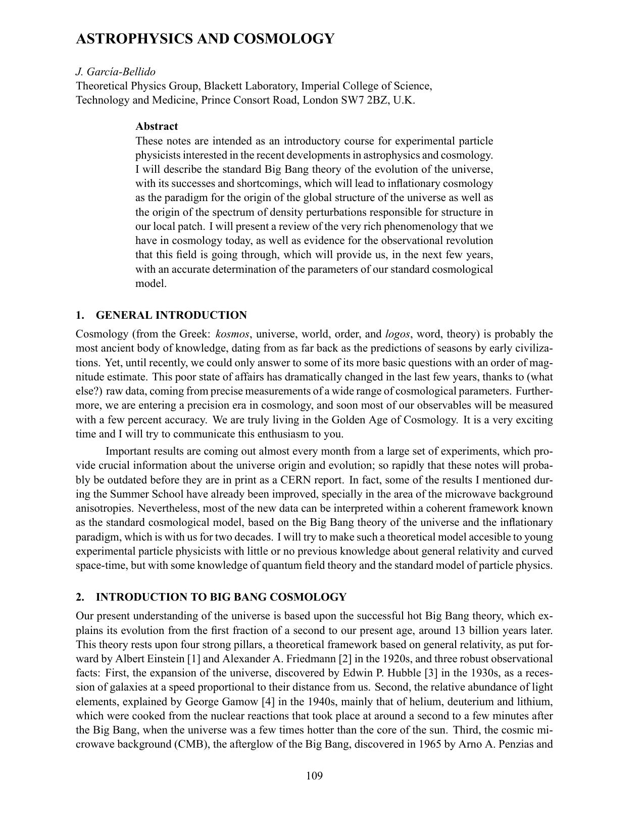 Astrophysics & Cosmology