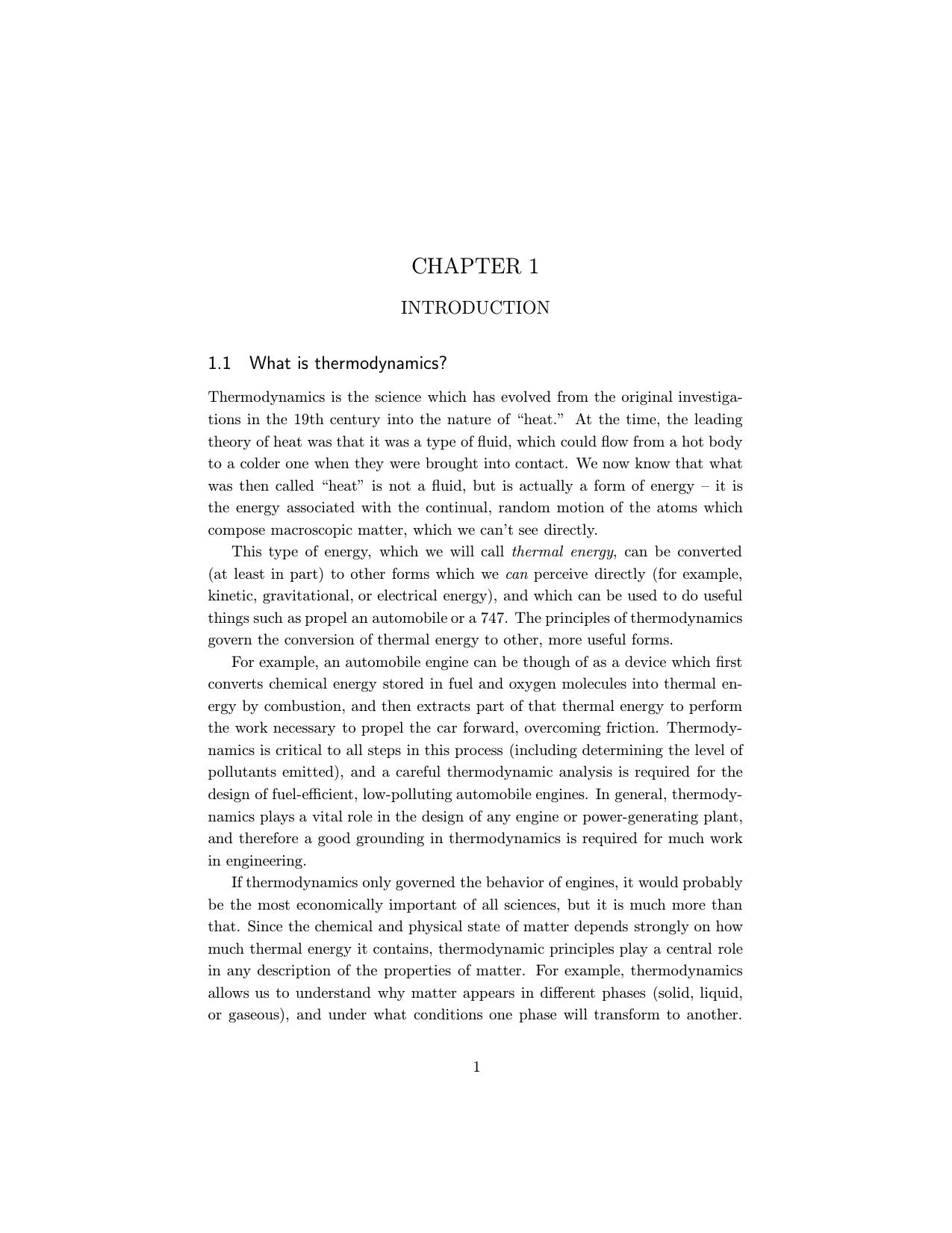 Introduction to Thermodynamics with Applications