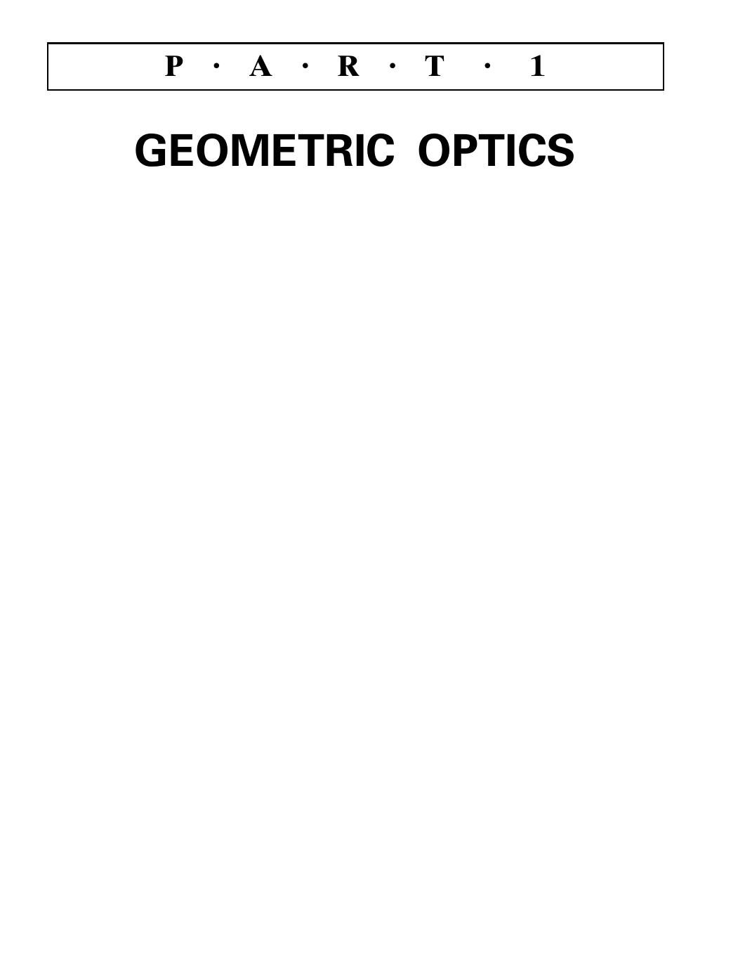 Geometrical Optics