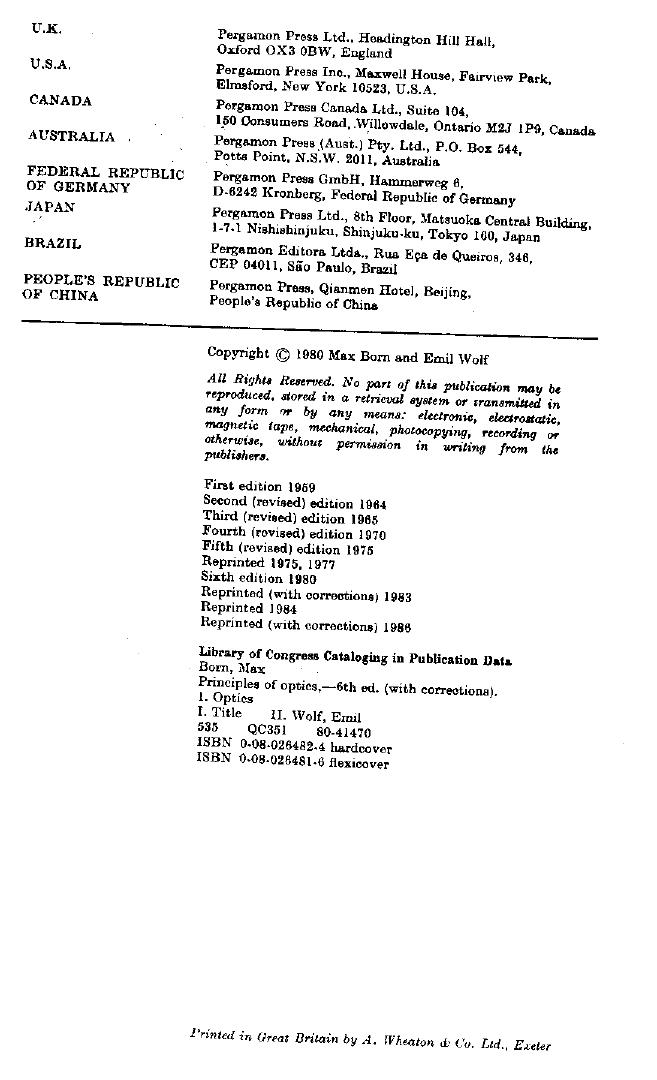 Principles of Optics