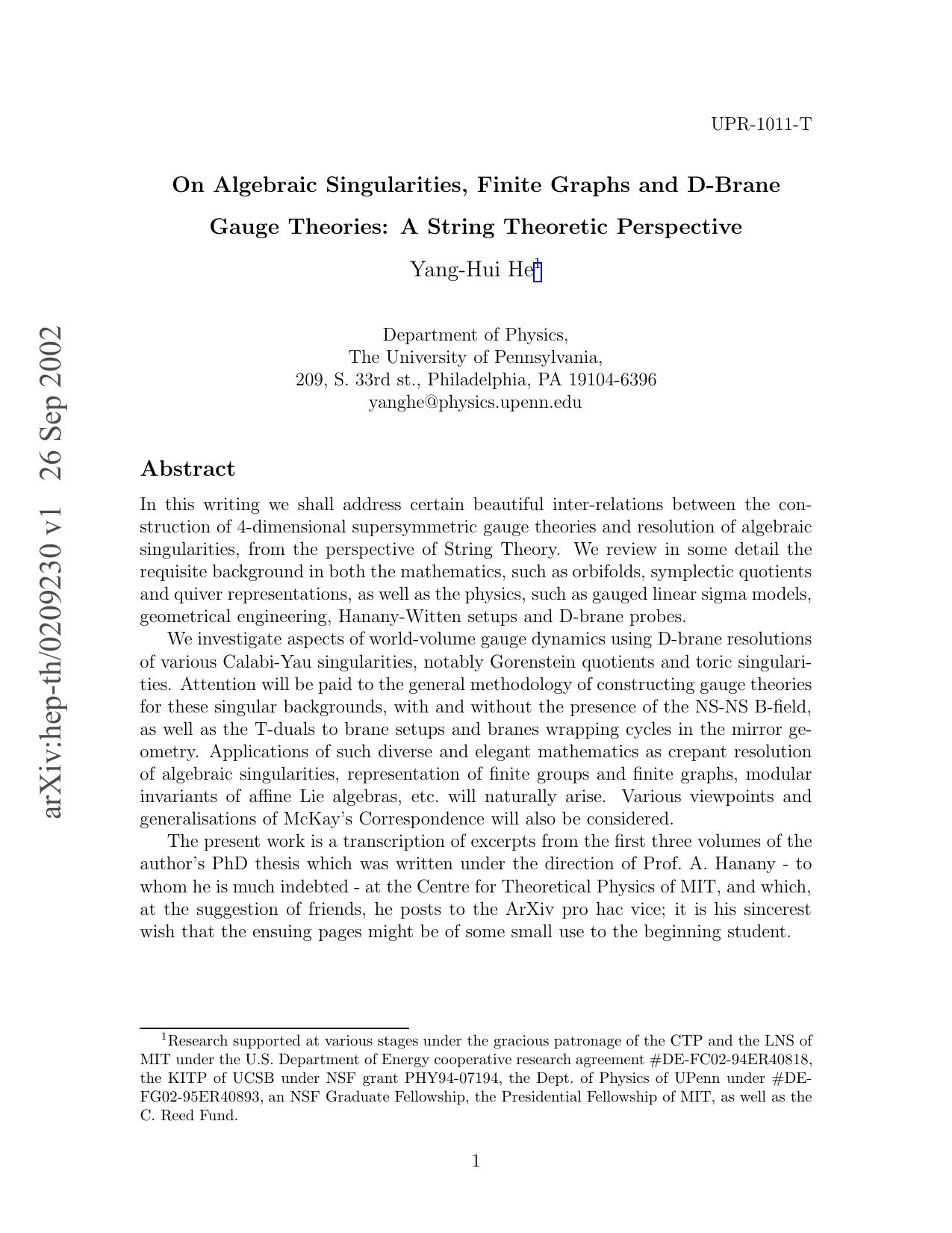 arXiv:hep-th/0209230 v1 26 Sep 2002