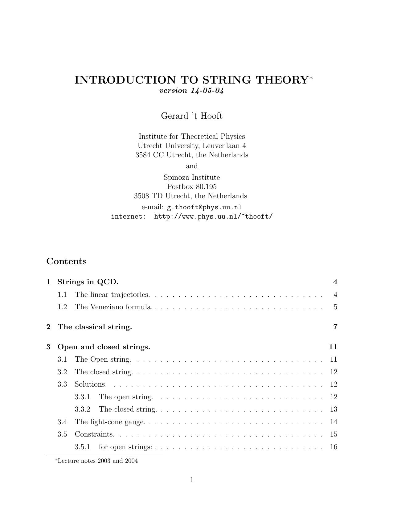 Intro to String Theory