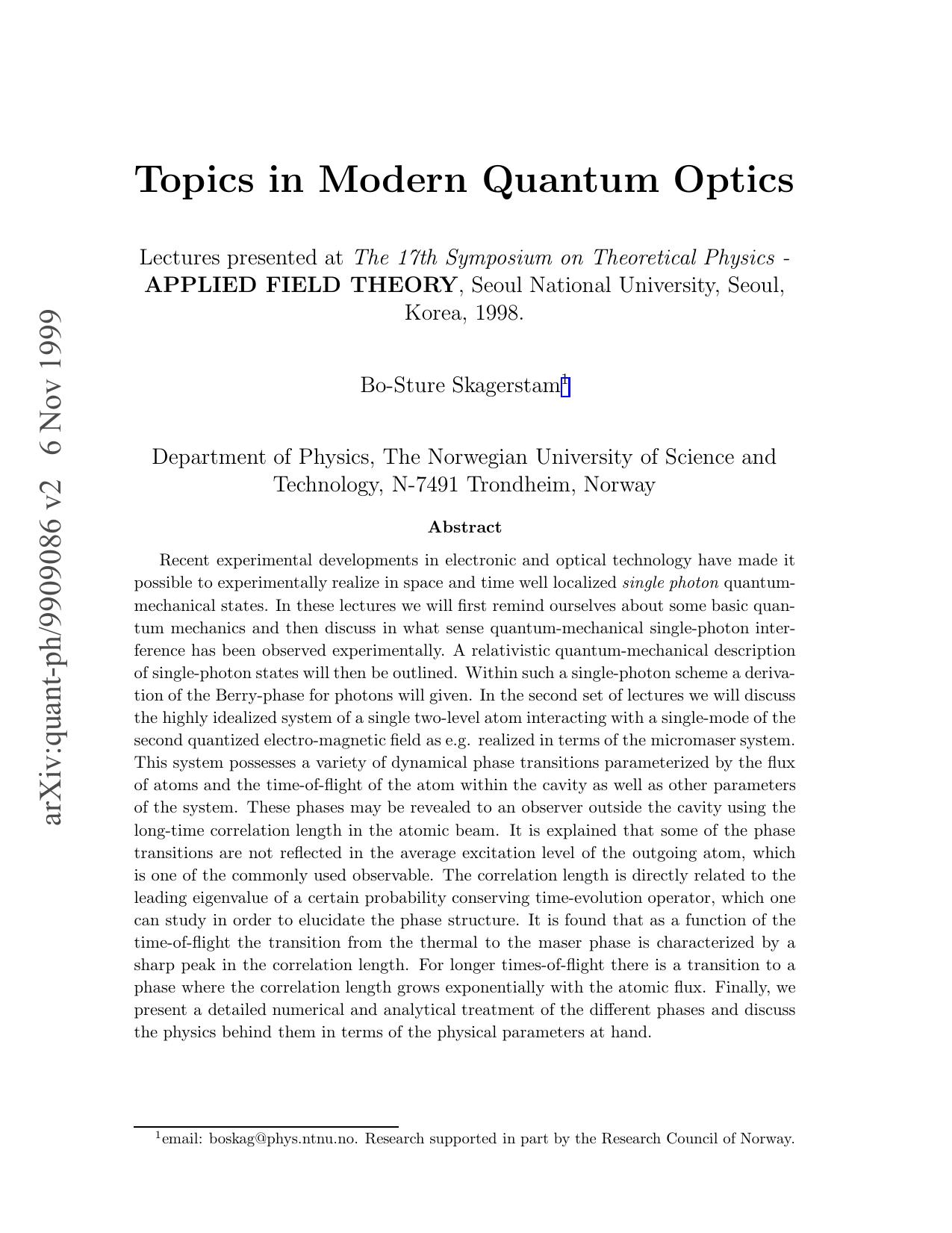 arXiv:quant-ph/9909086 v2 6 Nov 1999
