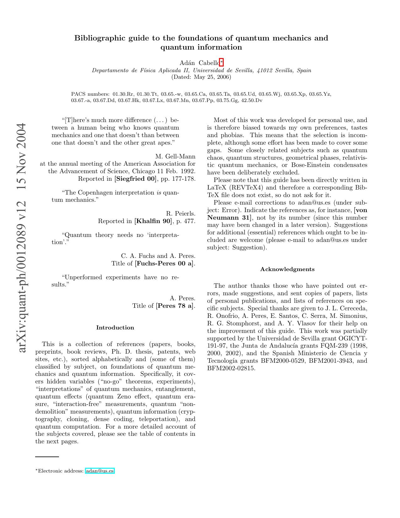 Bibliographic Guide to Foundations of Quantum Mechanics