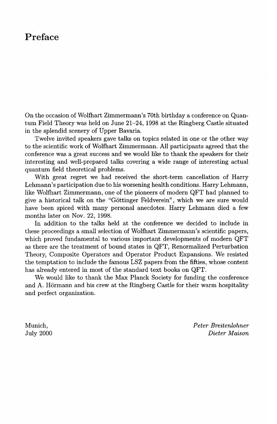 Quantum Field Theory Proceedings of the RingbergWorkshop