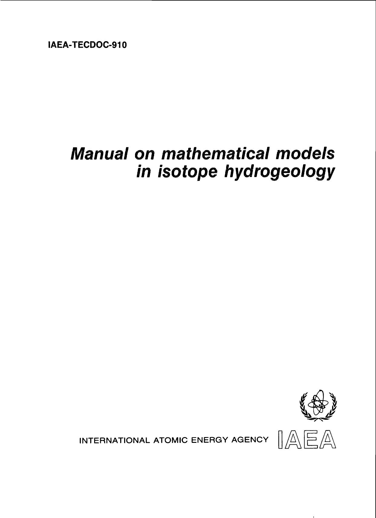 Mathematical Models in Isotope Hydrogeology