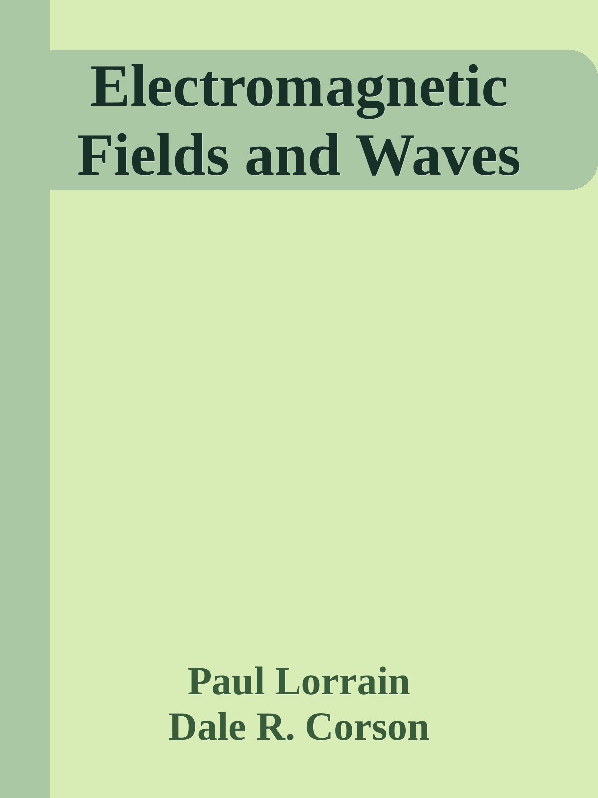 Electromagnetic Fields and Waves